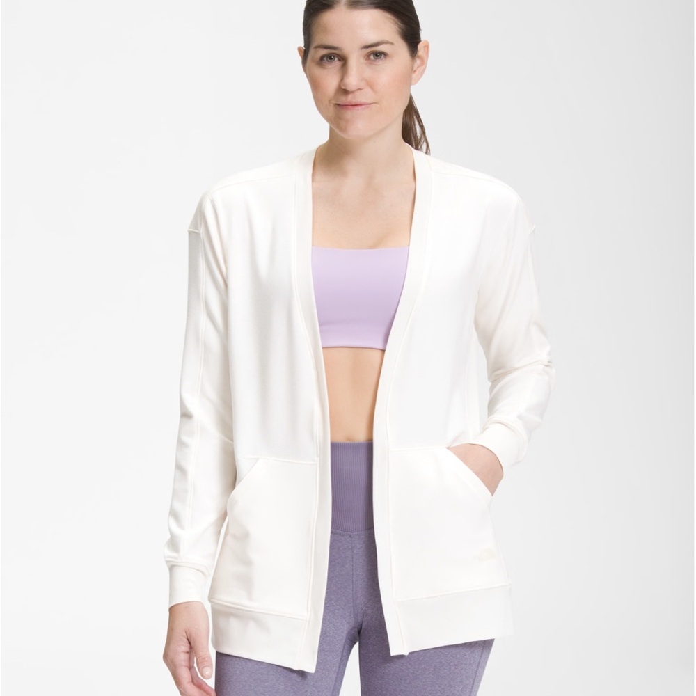 The North Face Cream Open-Front Athletic Cardigan